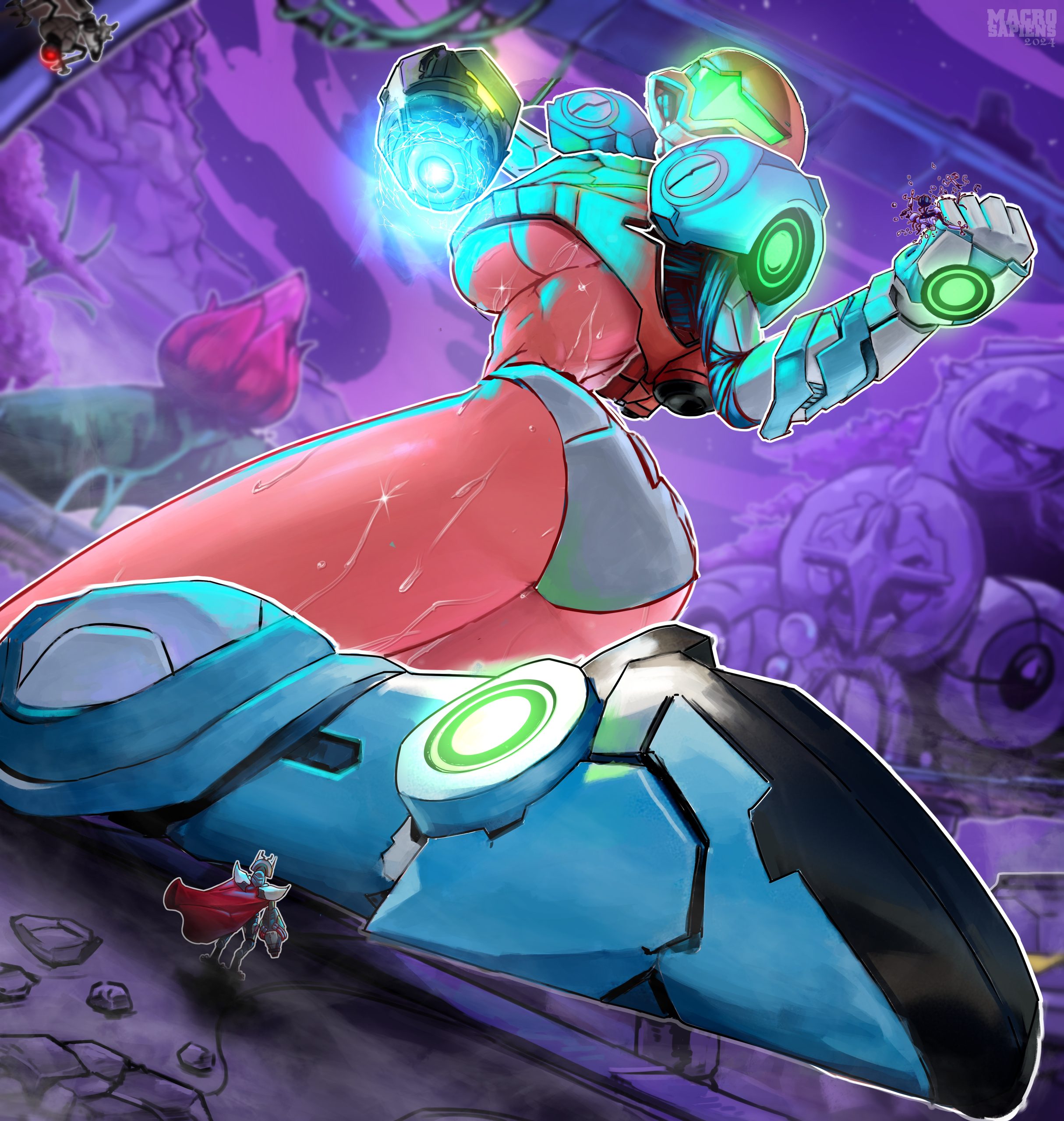 SAMUS ARAN | METROID 3 Giantess Samus with short powersuit