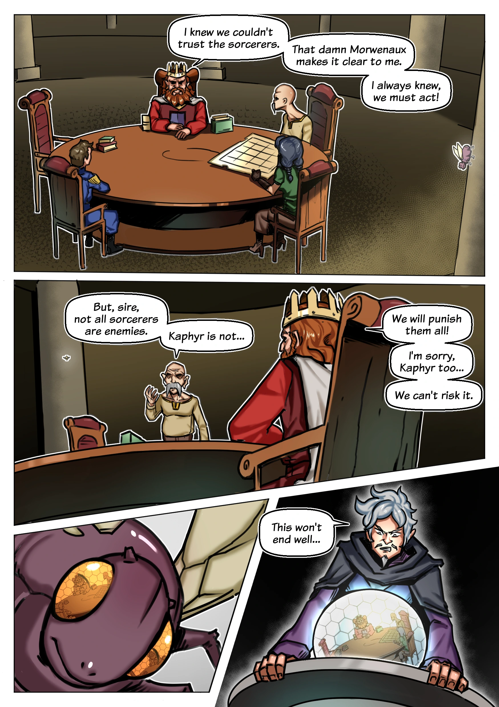 Valendoria’s Destiny giantess comic featuring Meeralia, a sorceress using giantess growth magic to fight against a kingdom’s purge of magic users